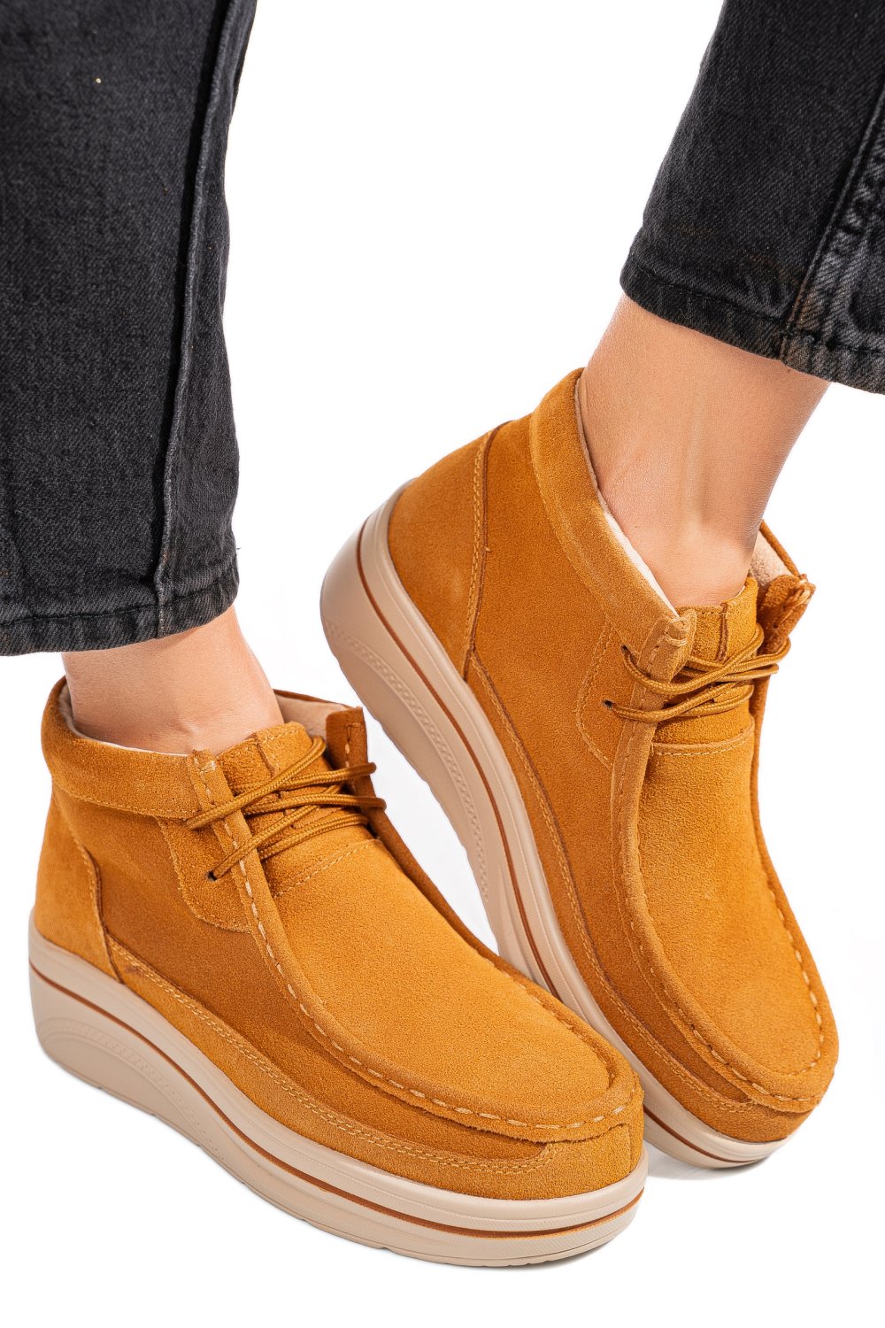 GHETE CAMEL PIELE NATURALA INTOARSA 0SP585