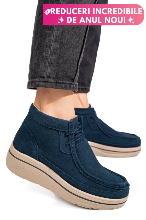 Ghete bleumarin piele naturala intoarsa 0sp585