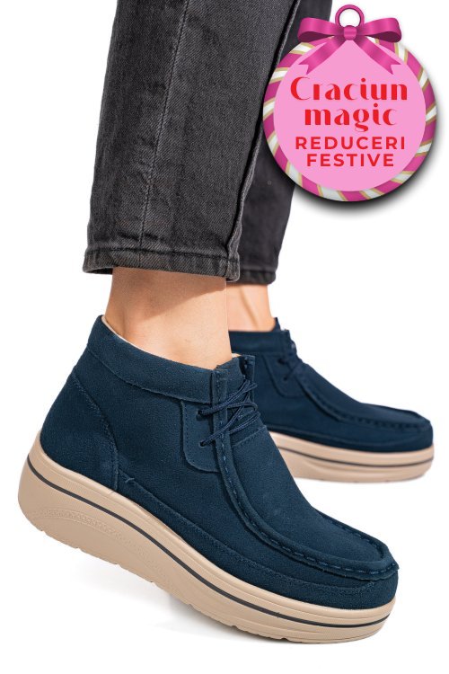 Ghete bleumarin piele naturala intoarsa 0sp585