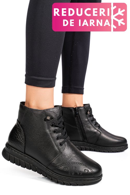 Ghete negre piele naturala 8sp268