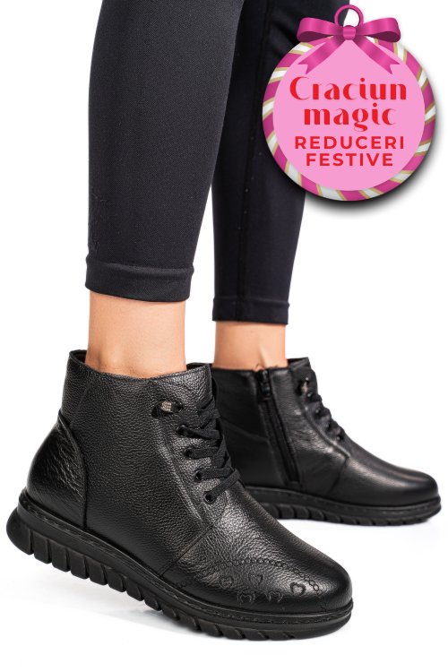 Ghete negre piele naturala 8sp268