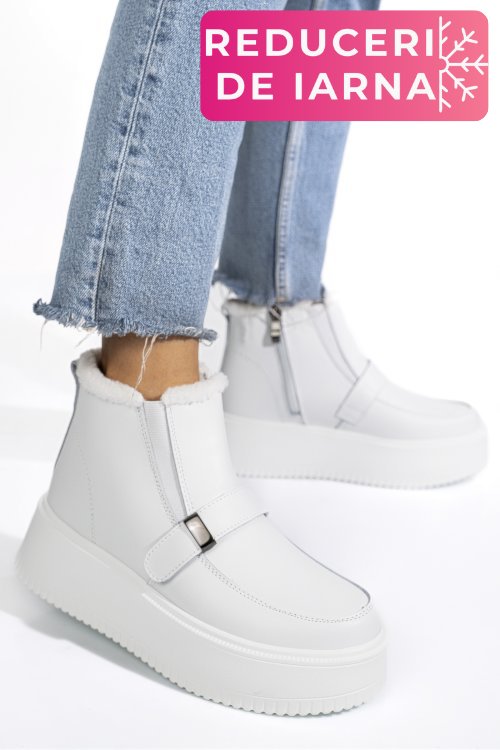 Ghete albe piele naturala tsp6078
