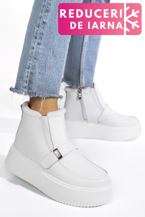 Ghete albe piele naturala tsp6078