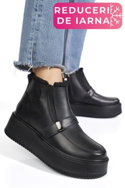 GHETE NEGRE PIELE NATURALA TSP6078