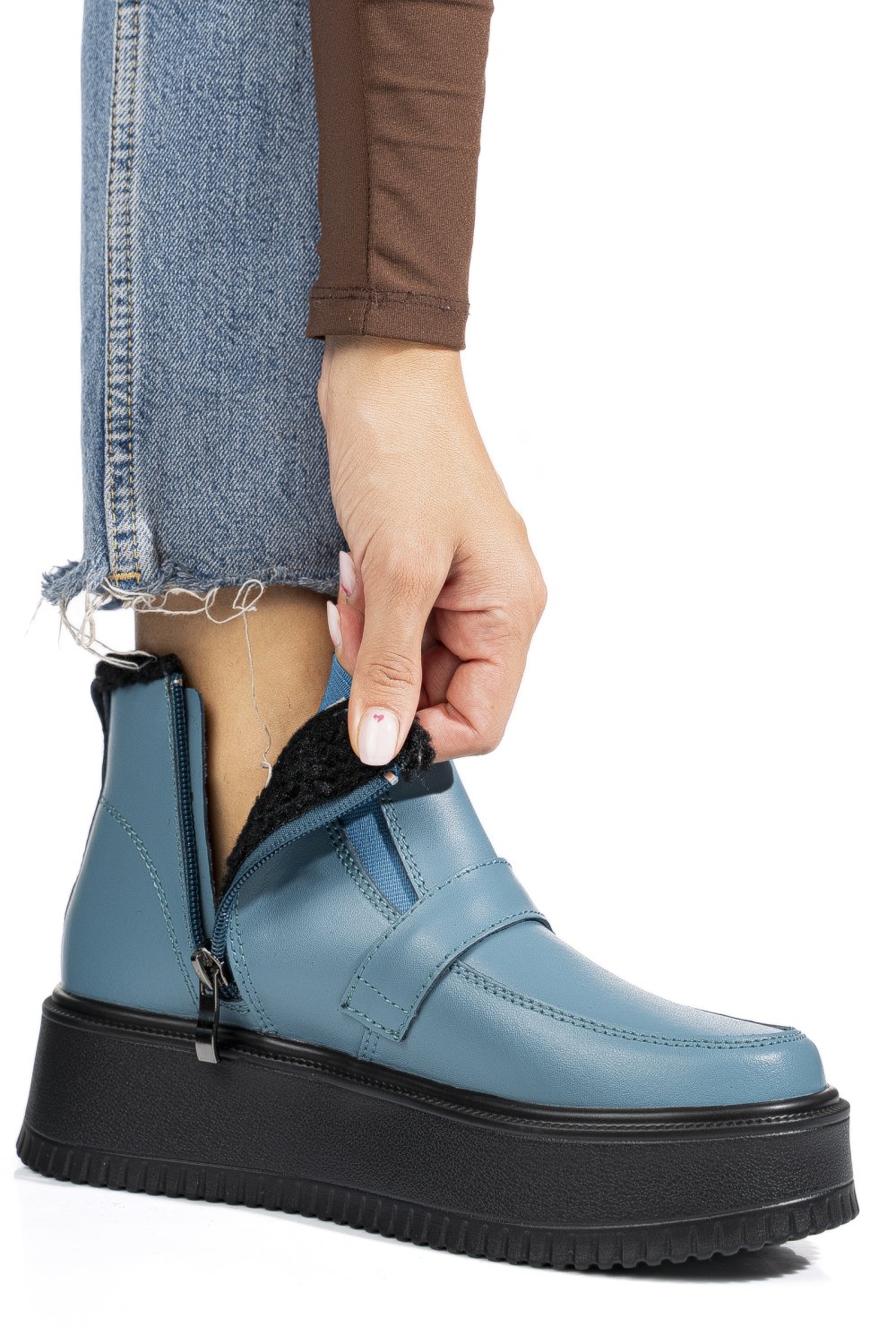 GHETE ALBASTRE PIELE NATURALA TSP6078