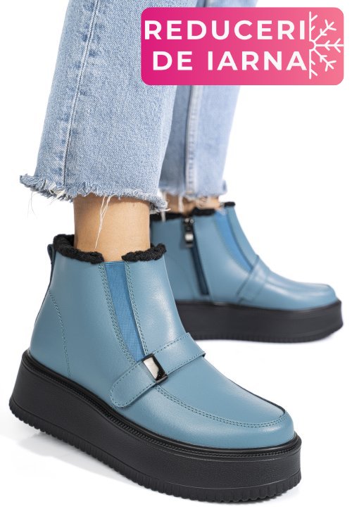 Ghete albastre piele naturala tsp6078