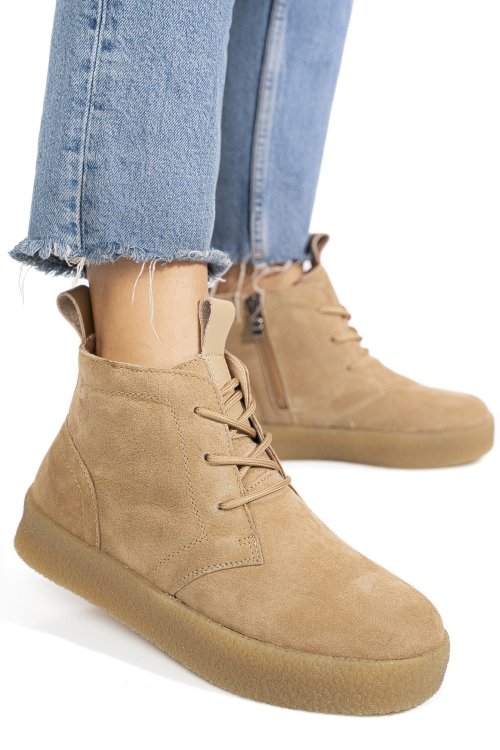 Ghete khaki piele naturala intoarsa jspy6651