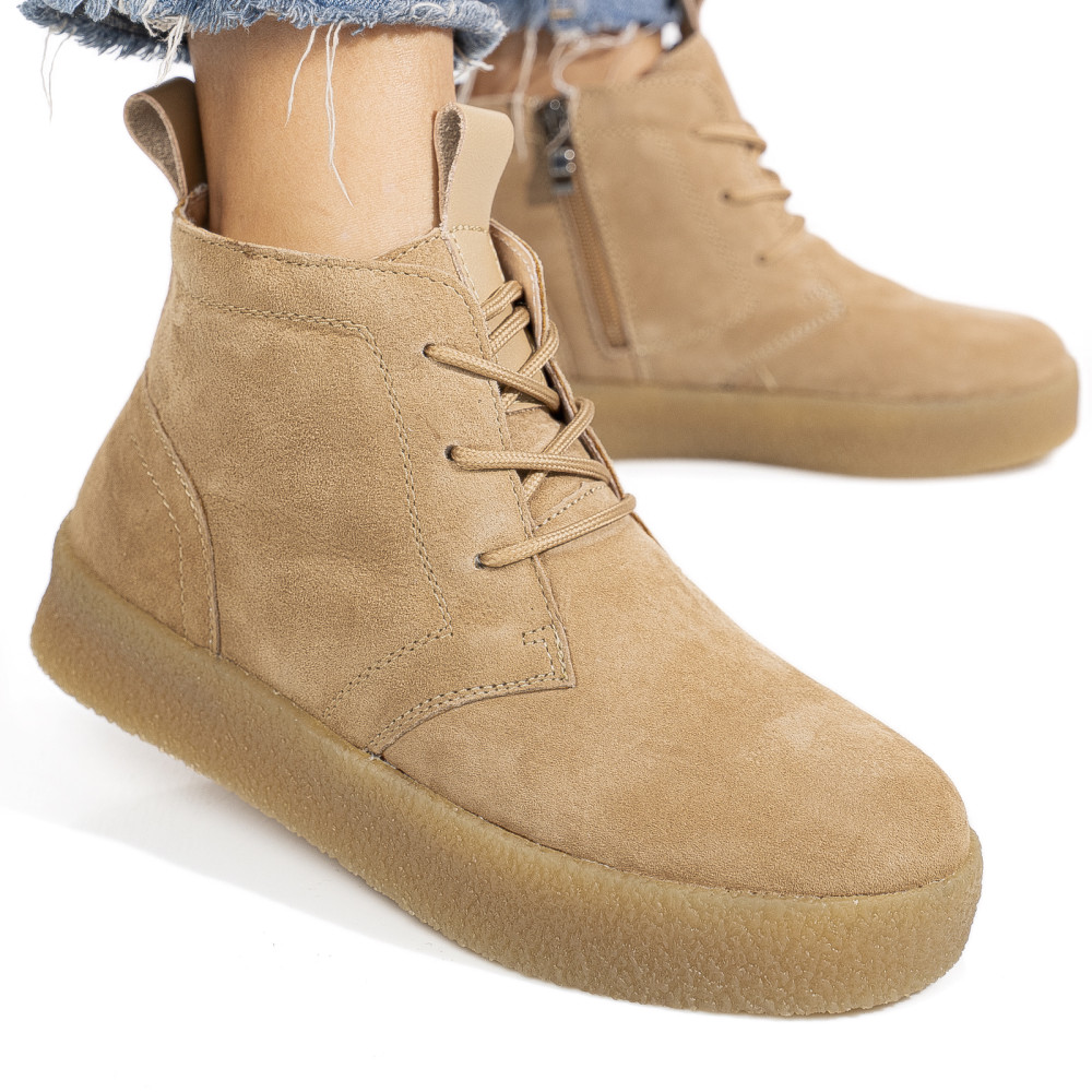 GHETE KHAKI PIELE NATURALA INTOARSA JSPY6651