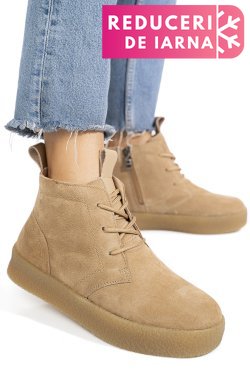 GHETE KHAKI PIELE NATURALA INTOARSA JSPY6651