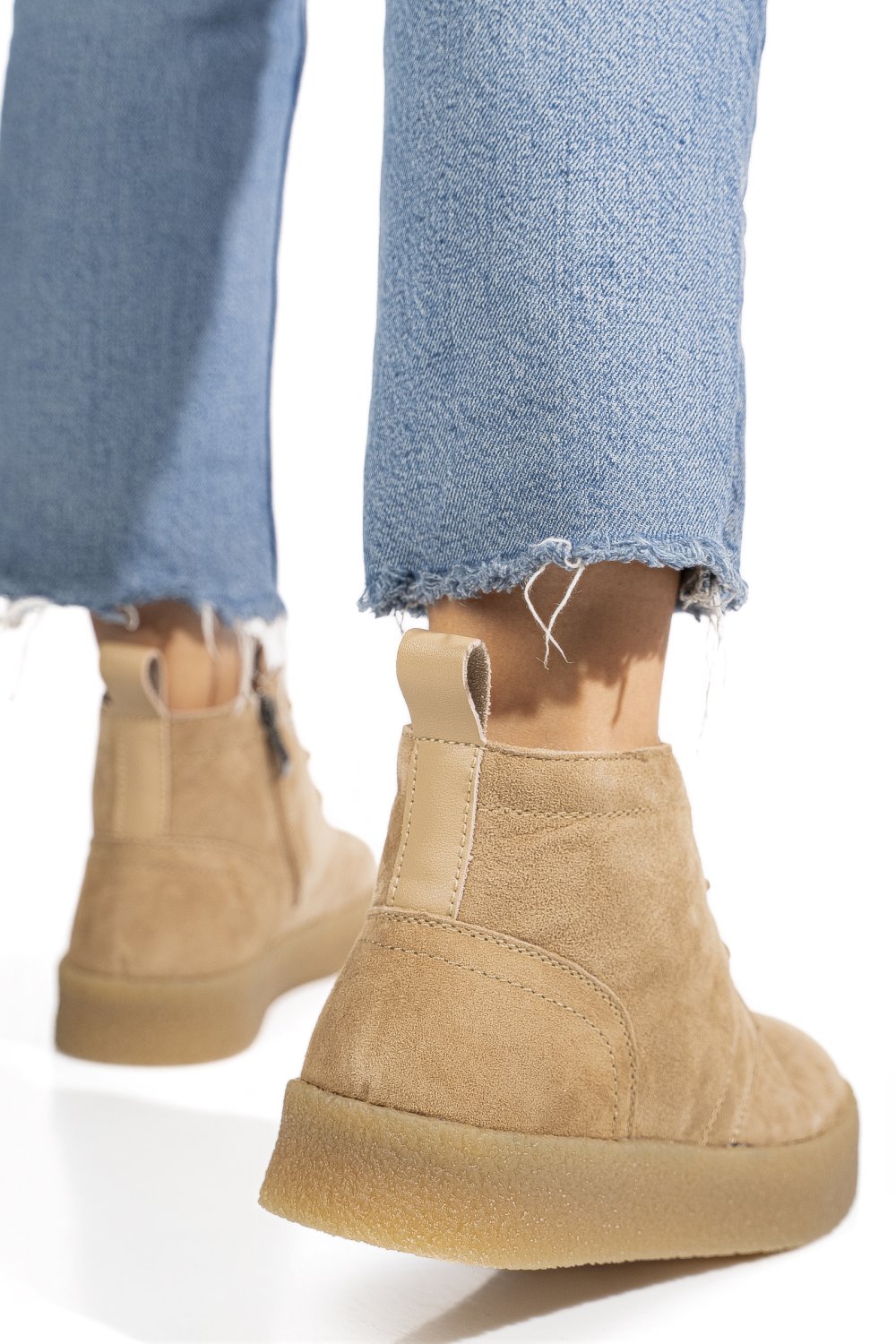 GHETE KHAKI PIELE NATURALA INTOARSA JSPY6651