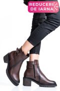 BOTINE DAMA  PIELE NATURALA MARO 4S7726