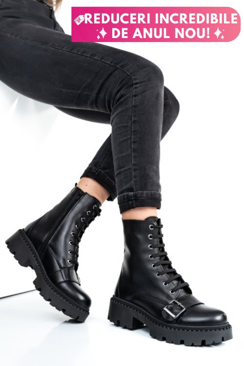 Ghete femei piele naturala negre 3s7760