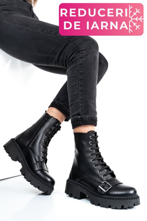 Ghete femei piele naturala negre 3s7760