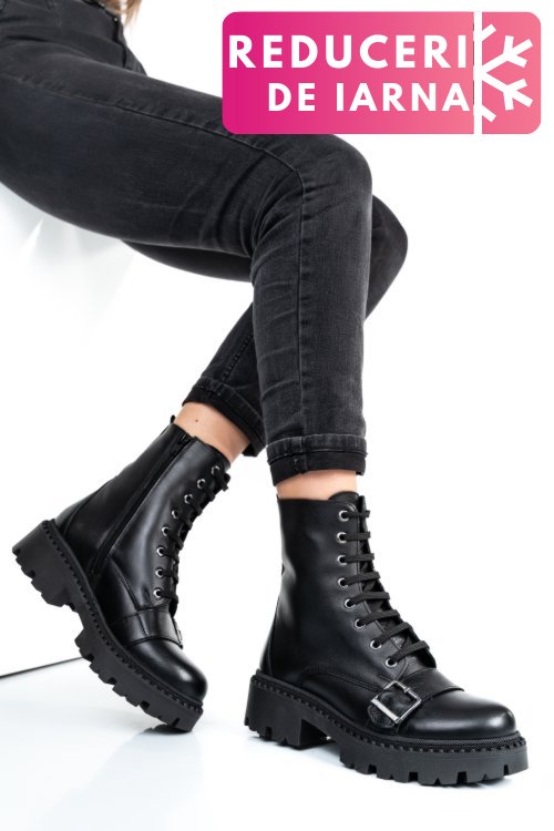 Ghete femei piele naturala negre 3s7760