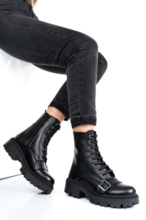 Ghete femei piele naturala negre 3s7760