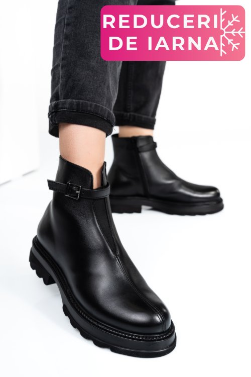 Ghete negre piele naturala 4s7730