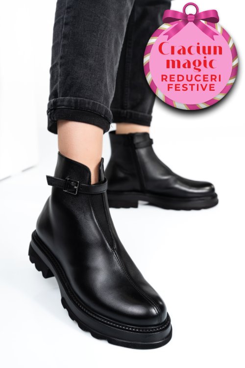 Ghete negre piele naturala 4s7730