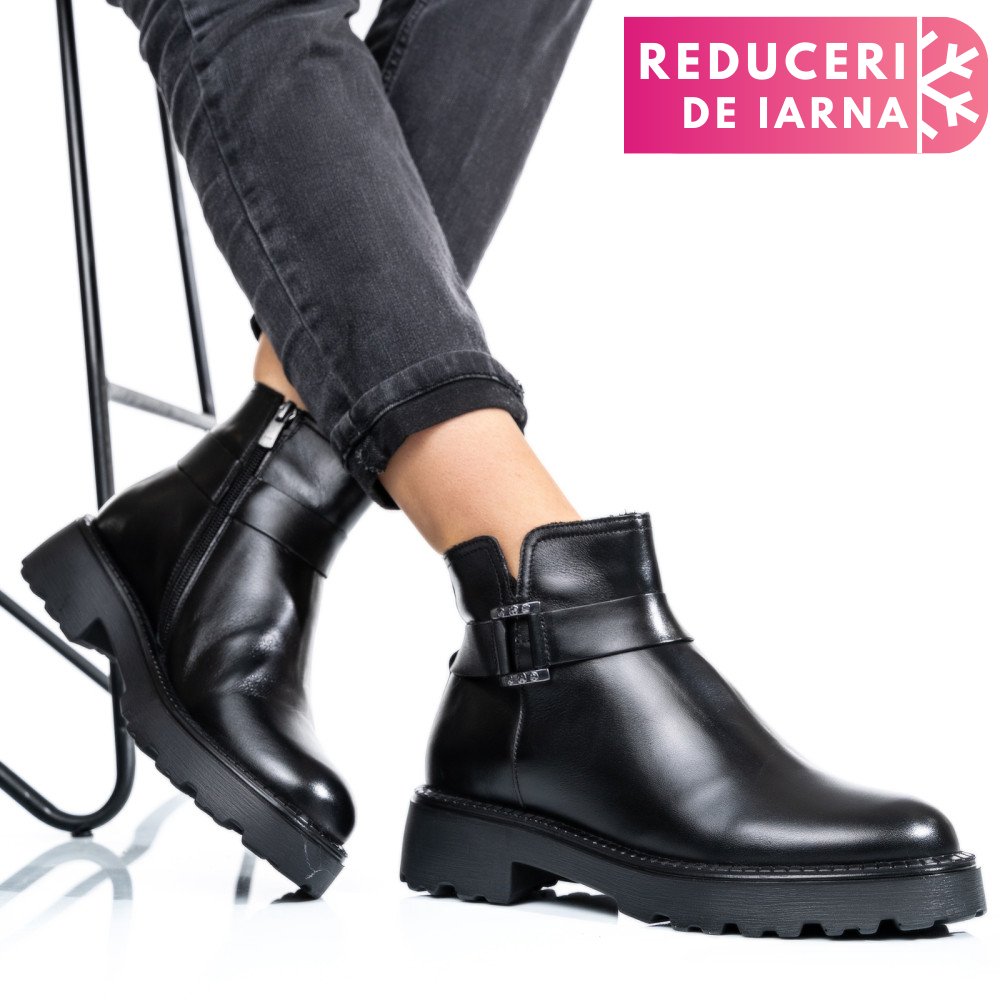 GHETE DAMA IMBLANITE PIELE NATURALA NEGRE 4S7734