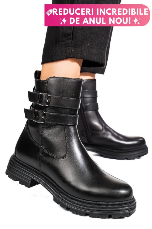 Ghete negre piele naturala vb254204