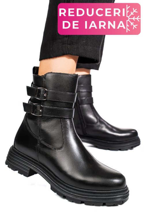 Ghete negre piele naturala vb254204