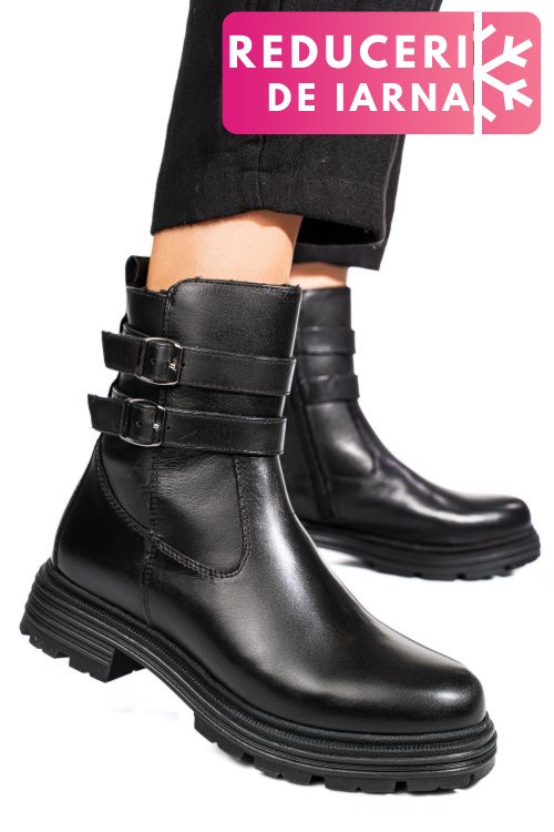 Ghete negre piele naturala vb254204