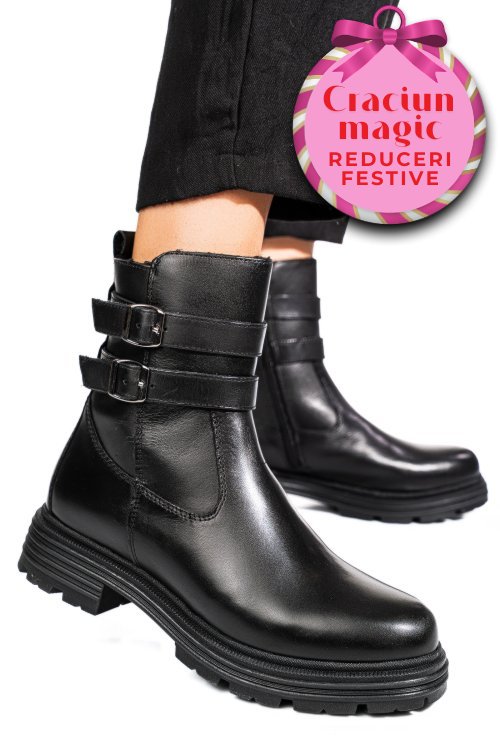 Ghete negre piele naturala vb254204