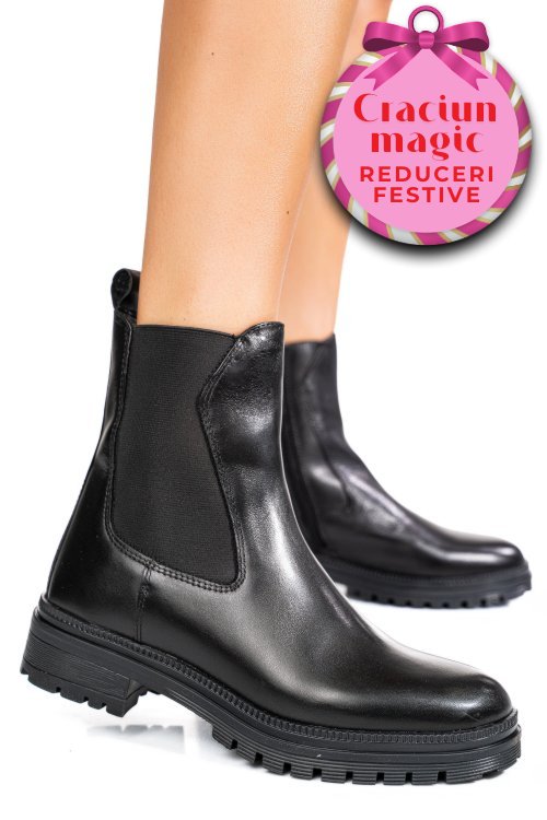 Ghete dama piele naturala negre ws77h54h17