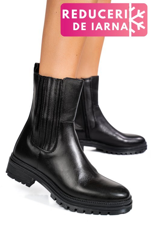 Ghete dama piele naturala negre ws77h54h18