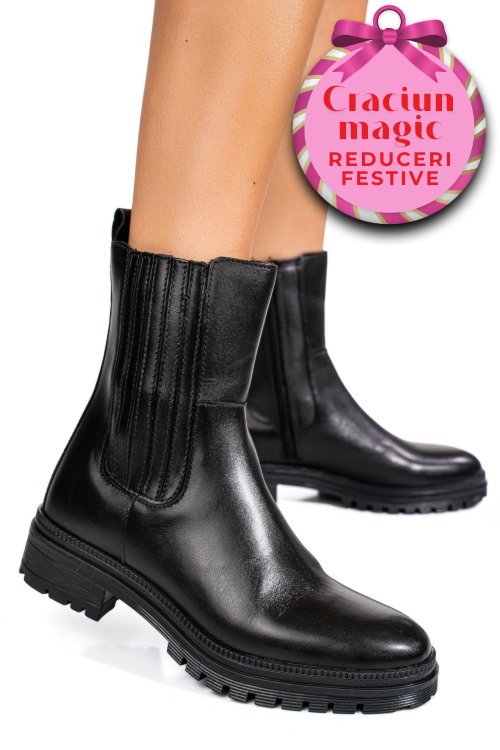 Ghete dama piele naturala negre ws77h54h18