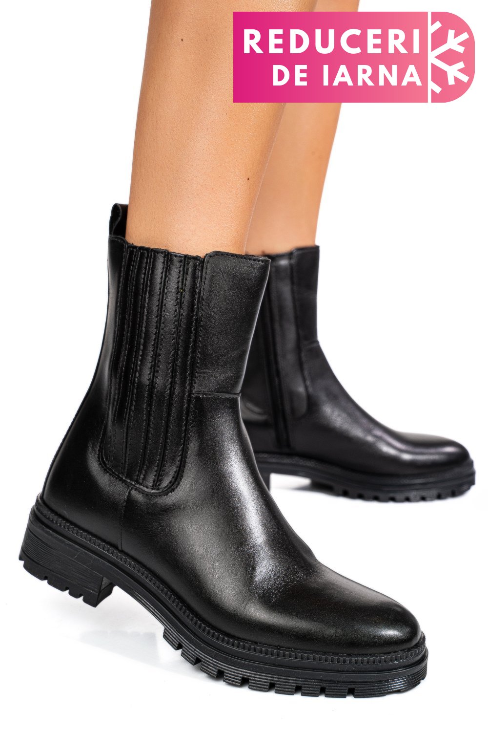 GHETE DAMA PIELE NATURALA NEGRE WS77H54H18