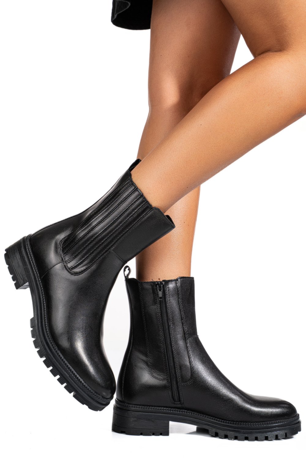 GHETE DAMA PIELE NATURALA NEGRE WS77H54H18