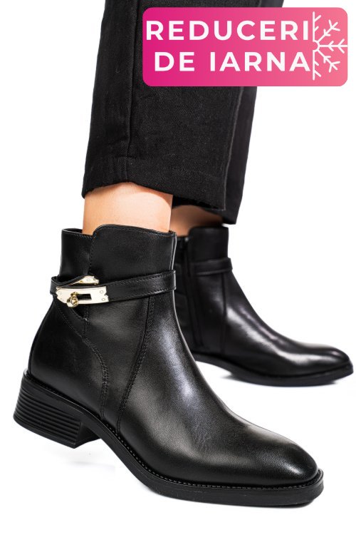 Ghete negre piele naturala vb224207