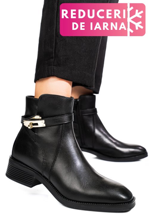 Ghete negre piele naturala vb224207