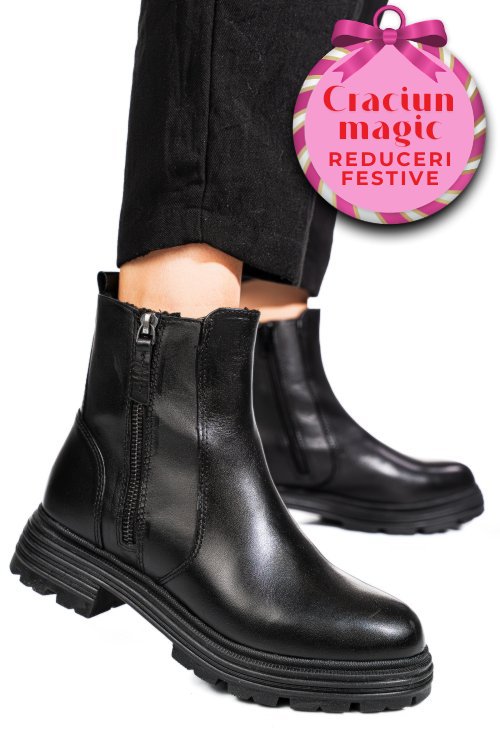 Ghete negre piele naturala vb254209