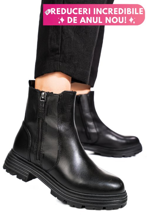 Ghete negre piele naturala vb254209