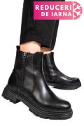 GHETE NEGRE PIELE NATURALA VB254209
