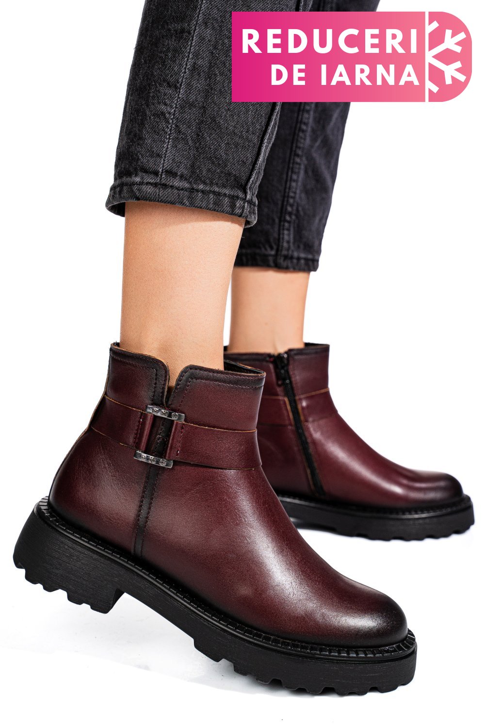 GHETE DAMA IMBLANITE PIELE NATURALA VISINII 4S7734