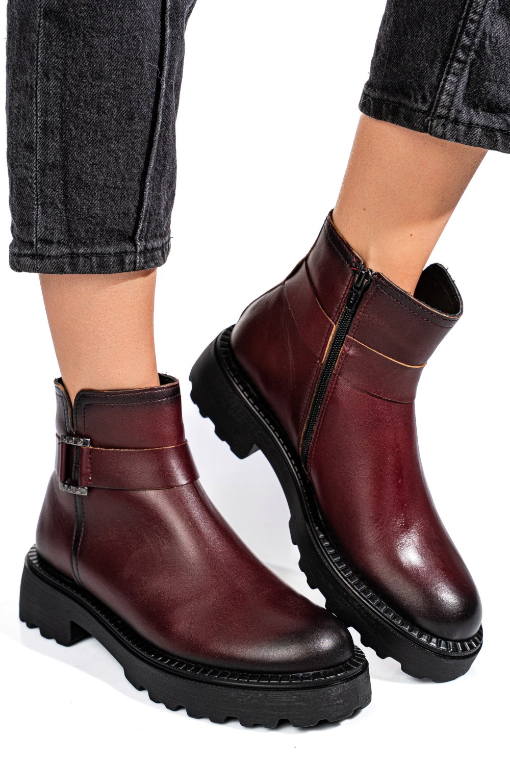 GHETE DAMA IMBLANITE PIELE NATURALA VISINII 4S7734