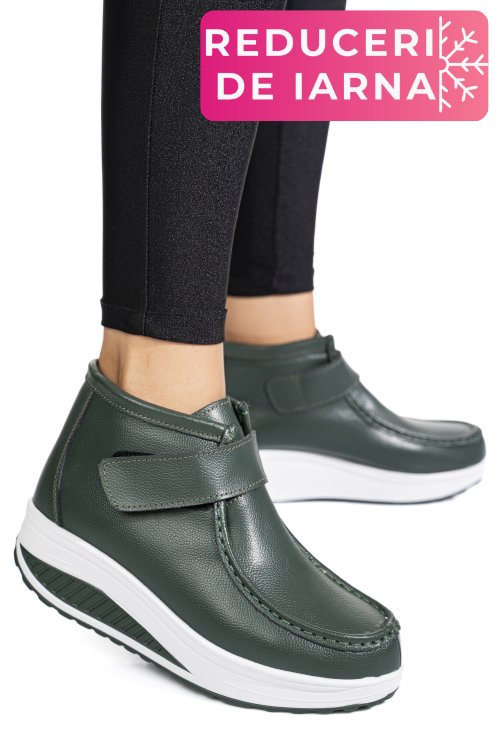 Ghete verzi piele naturala asp386