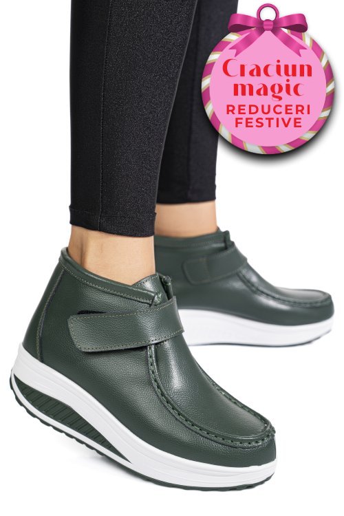 Ghete verzi piele naturala asp386