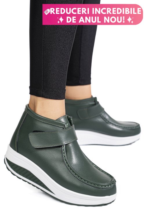 Ghete verzi piele naturala asp386