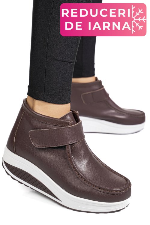 Ghete dark brown piele naturala asp386