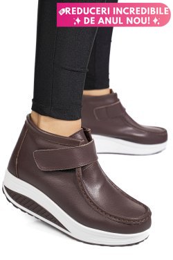 GHETE DARK BROWN PIELE NATURALA ASP386