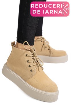 GHETE BEJ PIELE NATURALA INTOARSA 1SP558