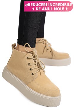 GHETE BEJ PIELE NATURALA INTOARSA 1SP558