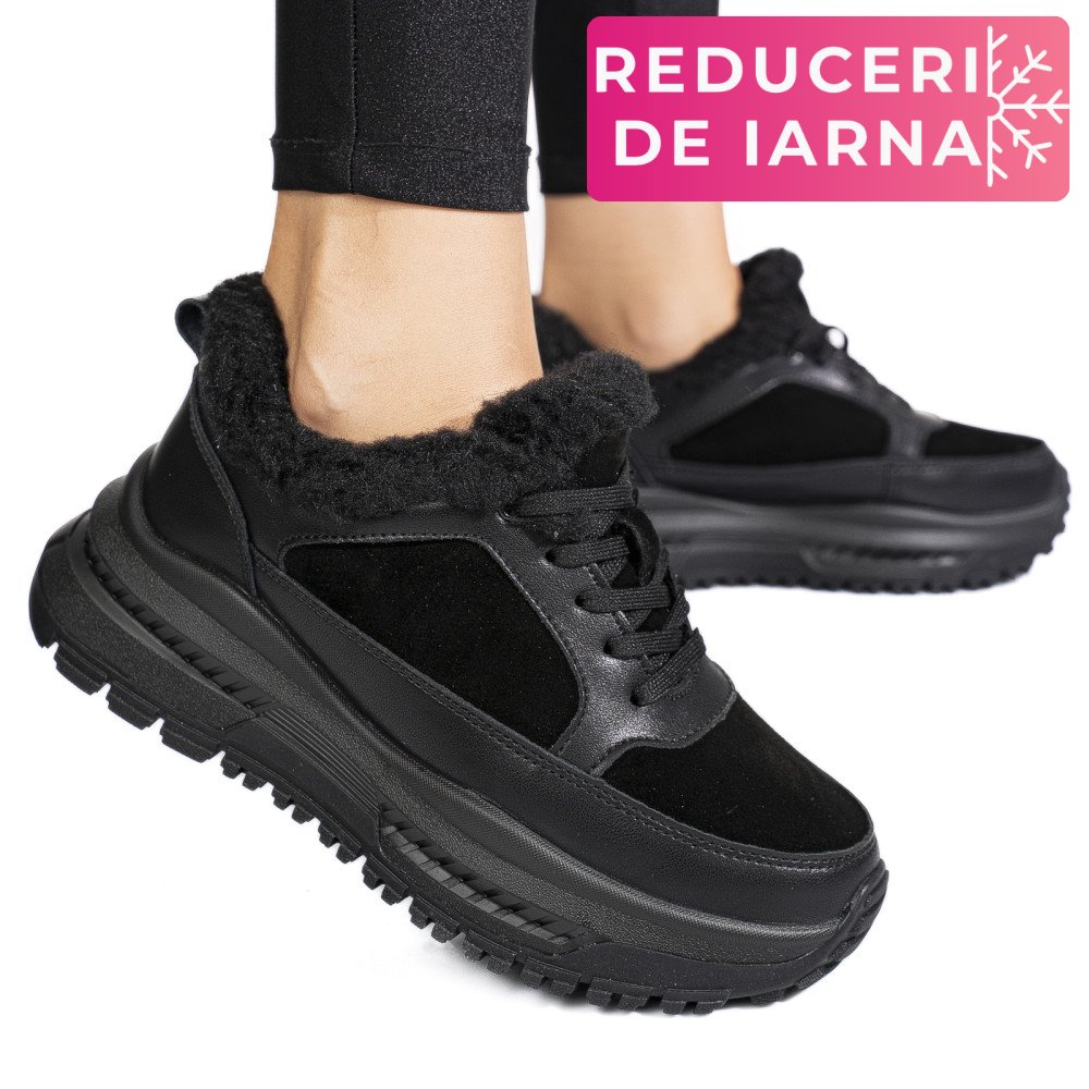 PANTOFI SPORT NEGRI PIELE NATURALA FSP001875
