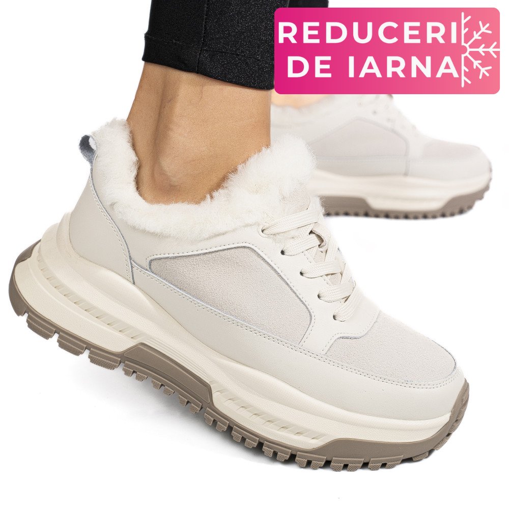 PANTOFI SPORT BEJ PIELE NATURALA FSP001875