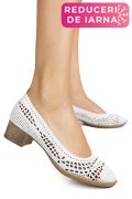 PANTOFI  ALBI PIELE NATURALA APCK4000