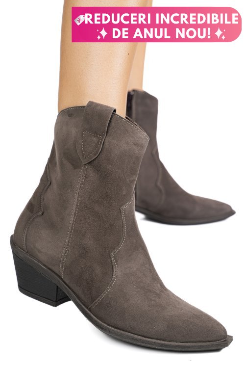 Cizme gri piele naturala intoarsa 4s7787