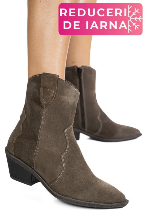 Ghete khaki piele naturala intoarsa 4s7787